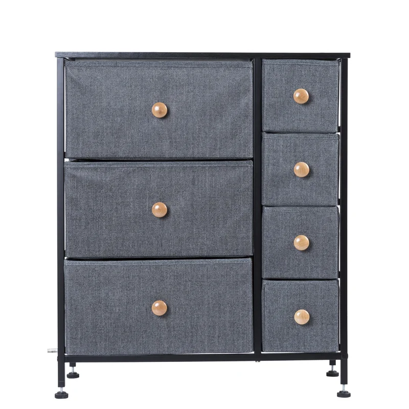 7 Drawers Fabric Cabinet Metal Frame Furniture Storage Dresser Bedroom Closet storage drawer