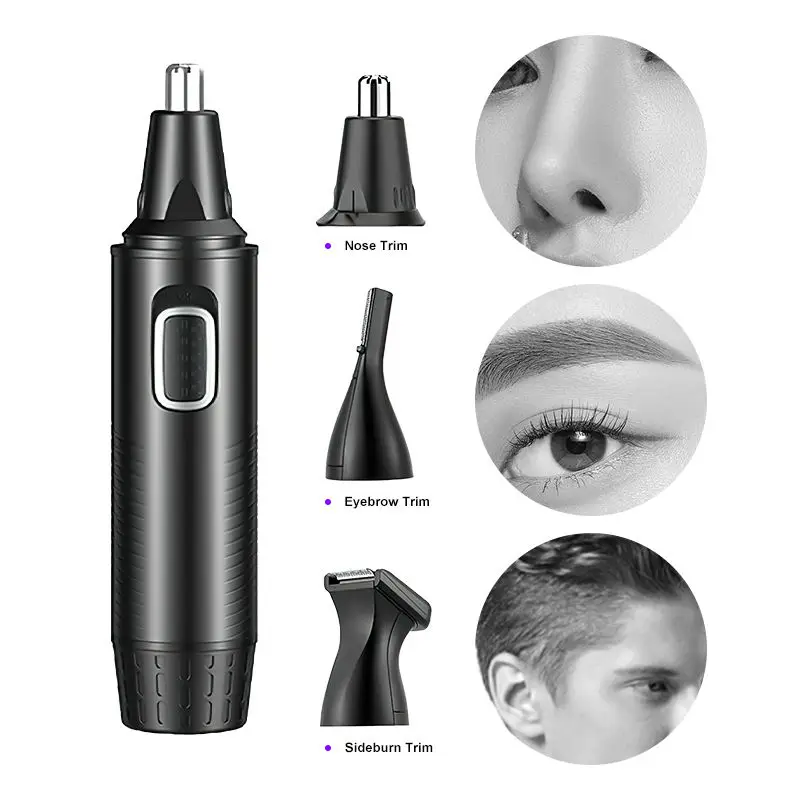 MRY Factory Portable Nose Trimmer USB Type-C Electric LED light Nose Hair Clipper Nose Beard Shaver Men Grooming Kit