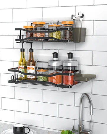 Suitable for bathroom black with soap shampoo bathroom shower storage organizer metal material hard and durable