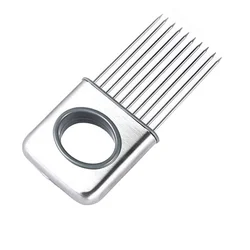 Wholesale kitchen stainless steel handheld vegetables fruits beef tender meat potato lemon onion holder slicer