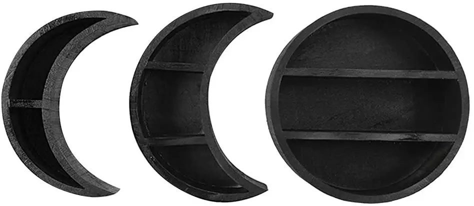 
Moon Wall Shelf Wooden Photos Floating Shelves Hanging Storage Display Shelf, Essential Oil Storage Shelf Display Rack,for Nurse 