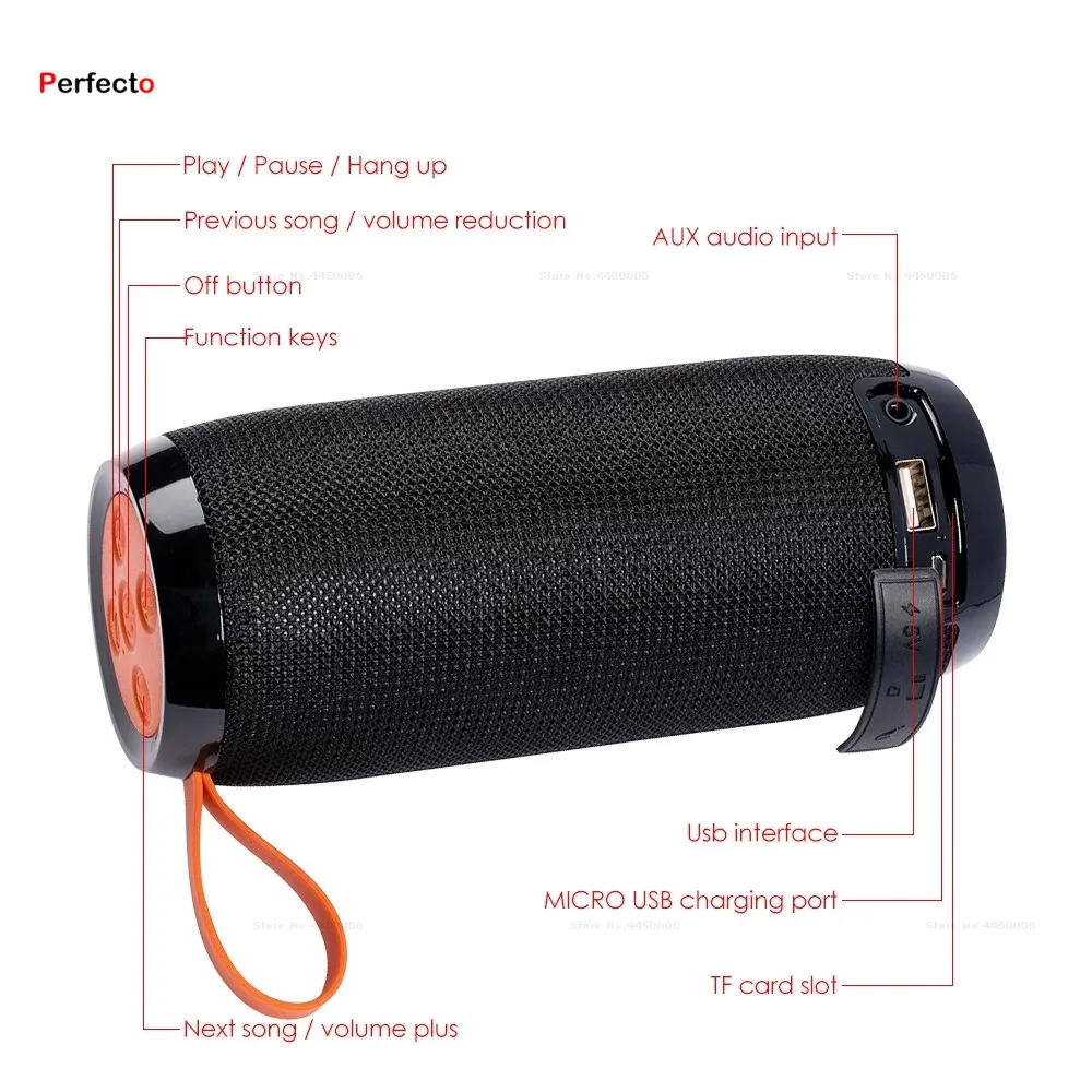 New arrival Waterproof Outdoor Speakers for TG with FM Radio TF Card AUX Cable Wireless Speaker