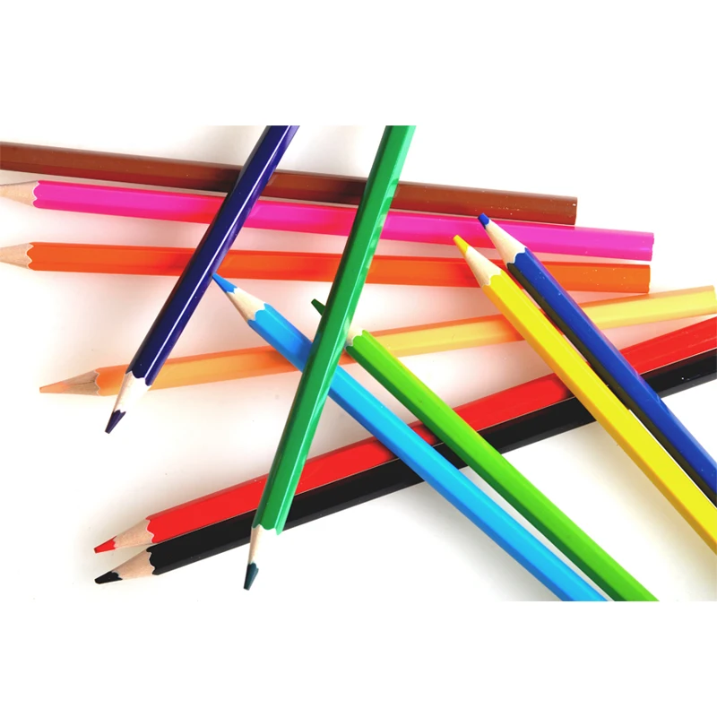 customized logo 7inches 12 color wooden pencil for office and school