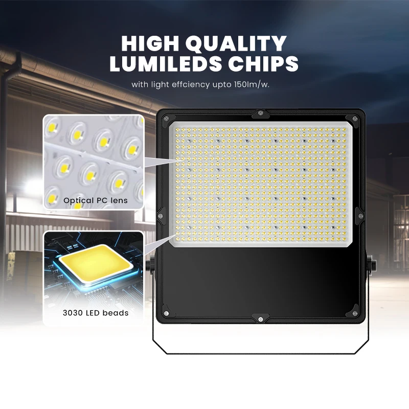 5 Years Warranty Outdoor IP66 Rank Reflector Projector LED Flood Lights 200W Floodlight for Stadium Billboard Parking Gardens