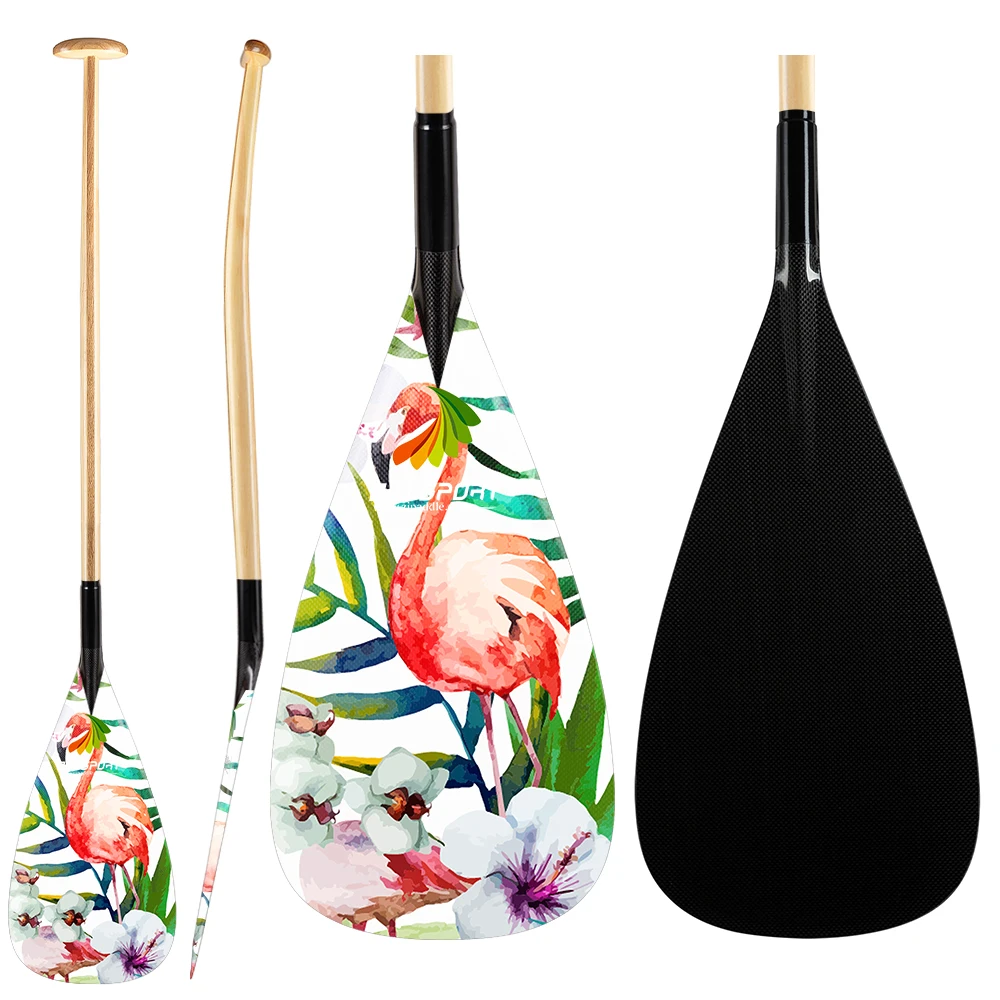 ZJ SPORT Hot Sale Hybrid Carbon Outrigger Canoe Paddle