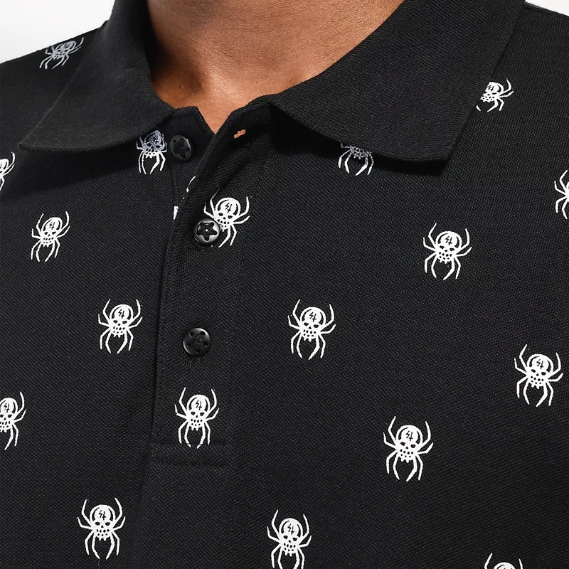 Custom Logo Pattern Printing Manufacturers 4-WAY STRETCH Print Polyester Polo Shirts for Men