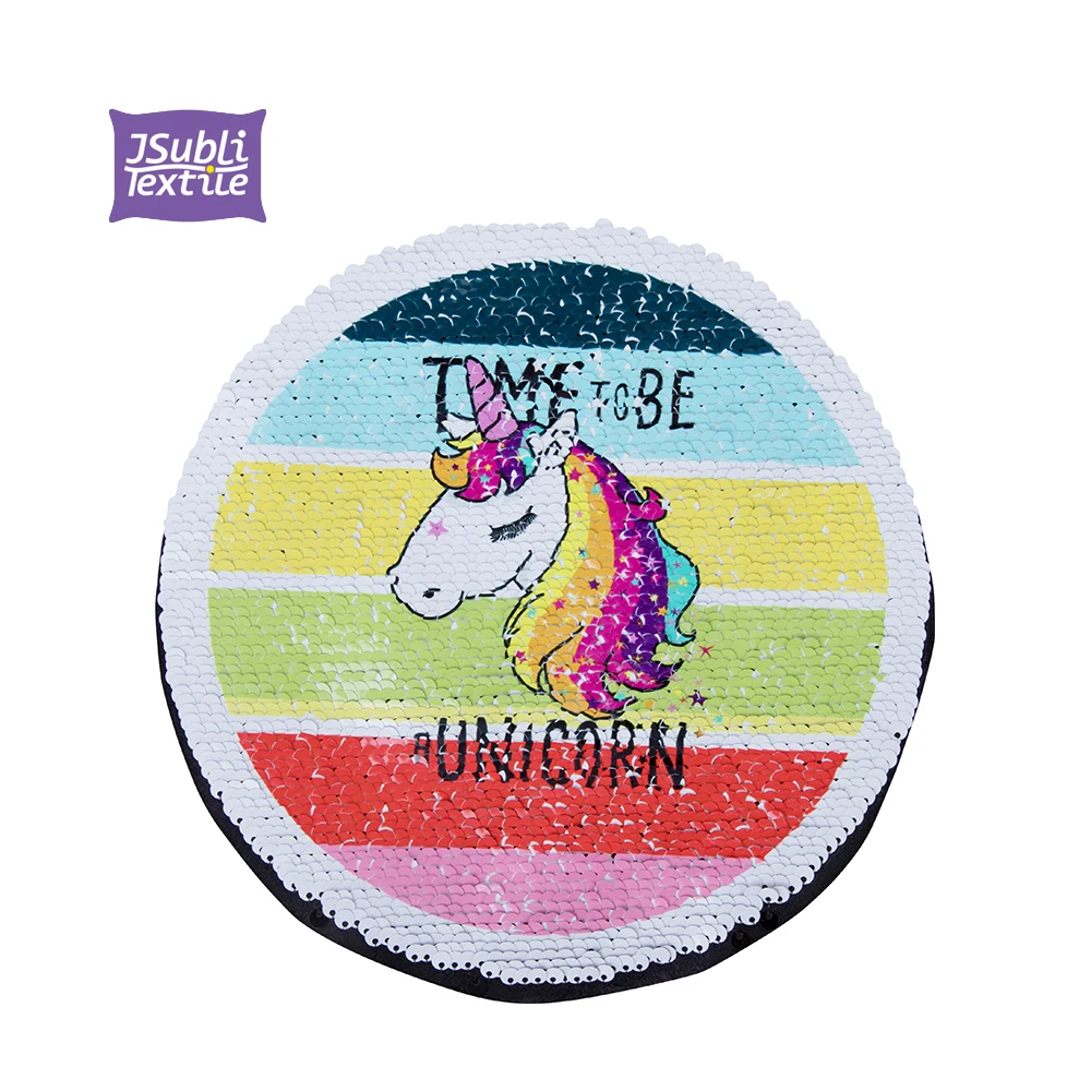 D19cm Valentine day gift custom photo Black with White Hearts Dress Round Flip Sequin Fabric Adhesive