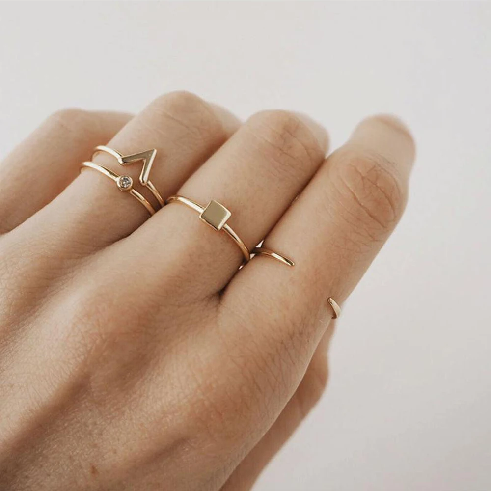 Delicate Rings Stainless Steel 18K Gold Plated Jewelry Mini Ring Custom Jewelry Anillos De Acero Inoxidable Wire Rings