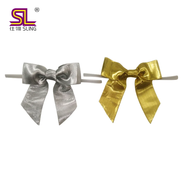 Best Selling Pre Made Satin Eco Friendly  Wrapping Self Adhesive Ribbon Bow Elastic Loop Bow for Gift packing