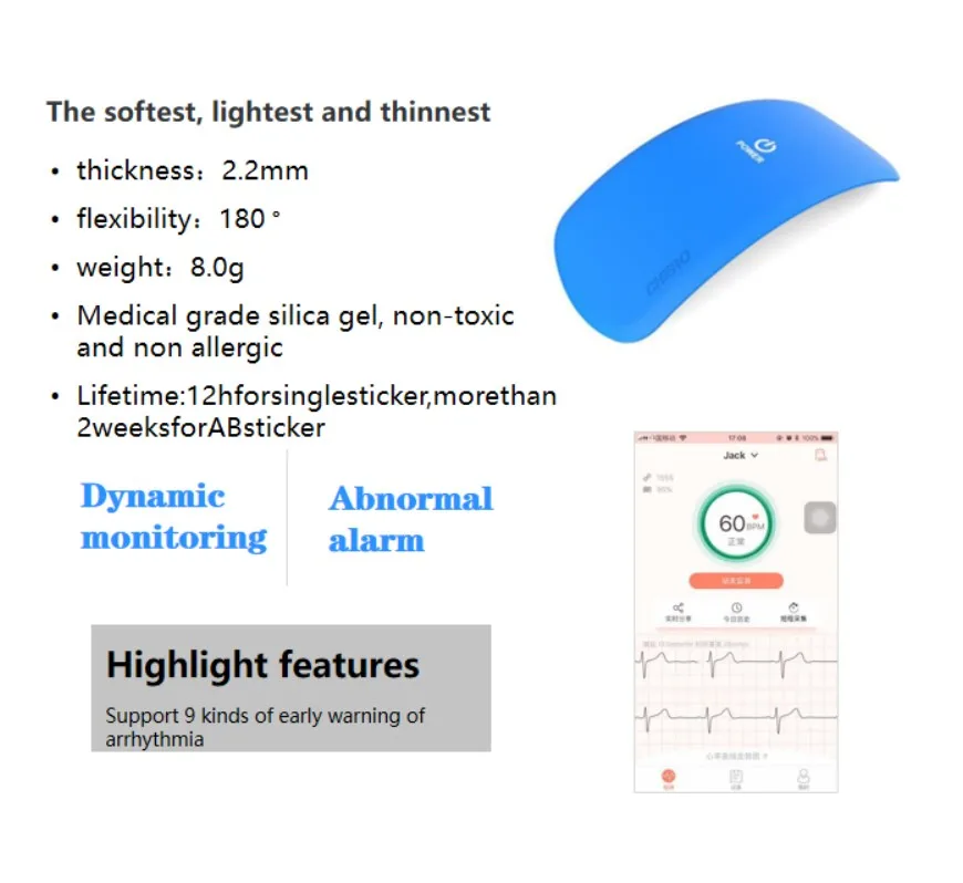 tele-medicine kit health ecg realtime monitoring wireless ecg monitoring device portable ecg