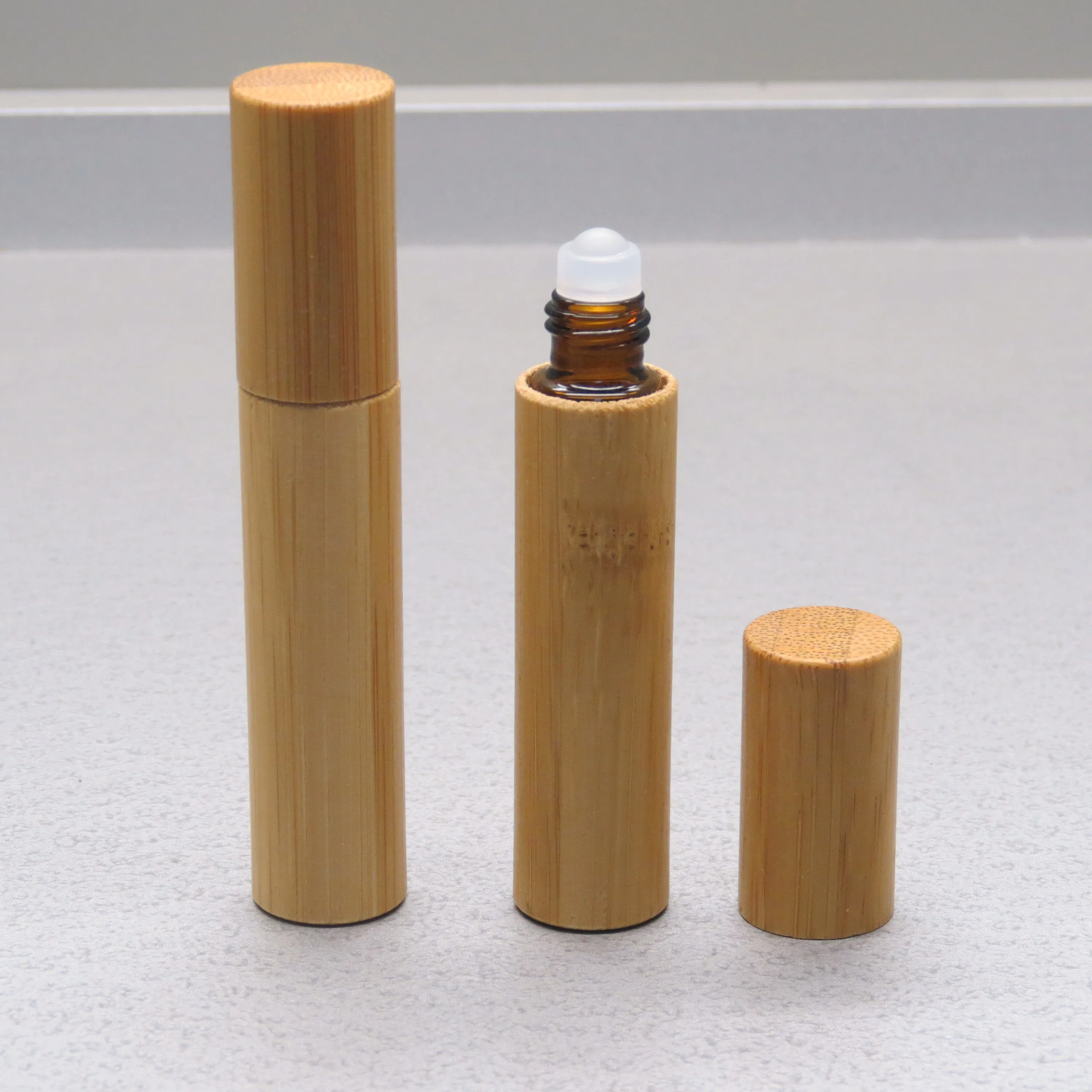 10ml roller glass bottle bamboo roller perfume bottle