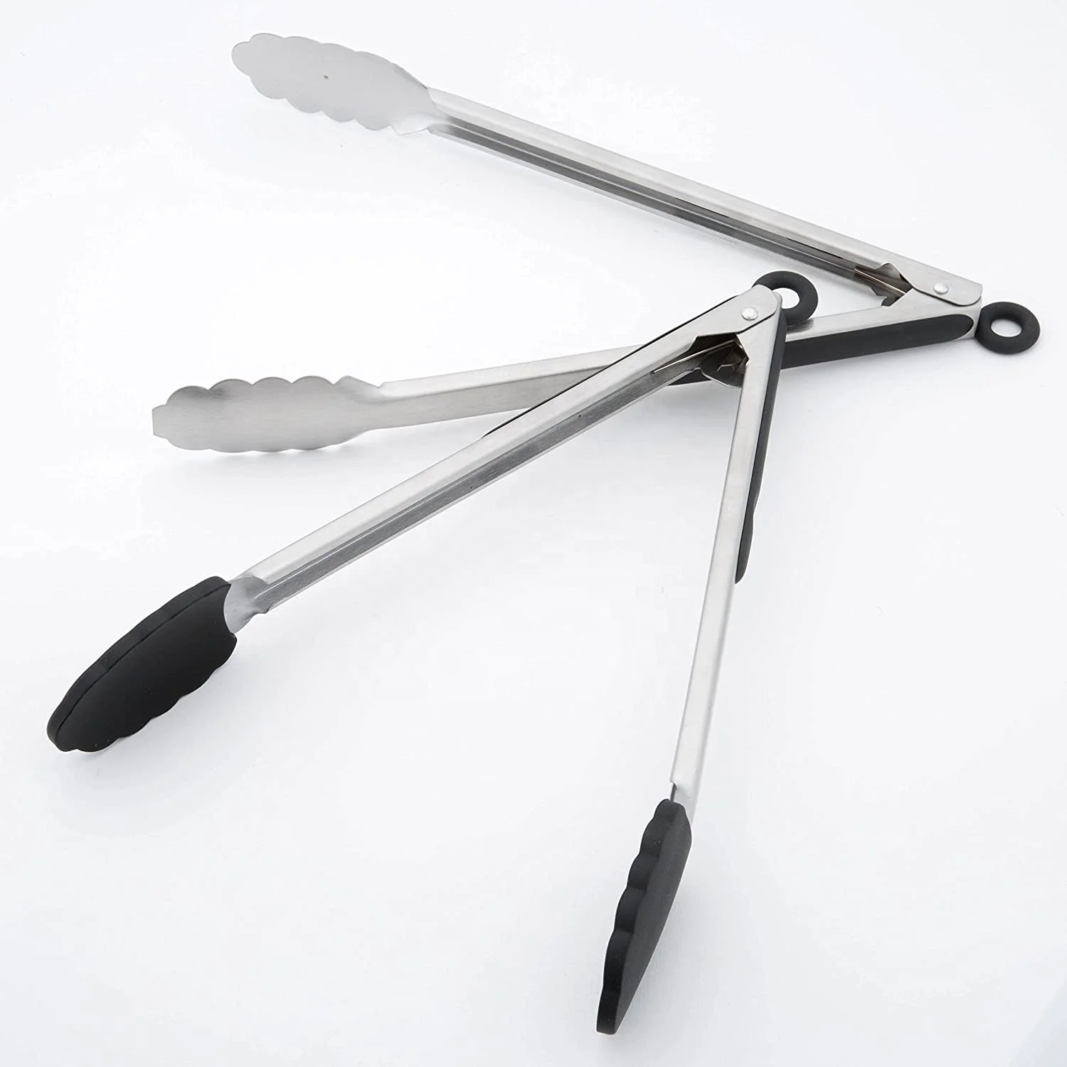9 and 12 inch Stainless steel kitchen food tong serving metal tong bbq tongs