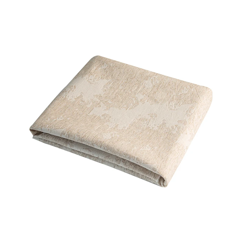 Beige cotton and linen jacquard scar-embossed silhouette jacket costume designer creative fabric