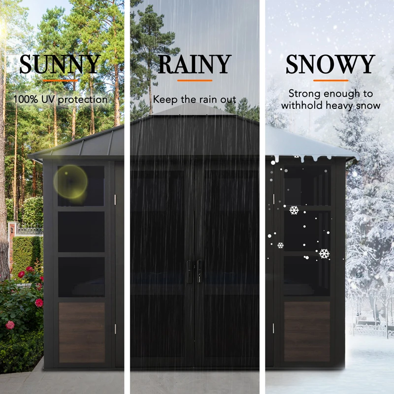 UNIFIVE China Factory Curved Glass Polycarbonate Sunrooms Outdoor Patio Enclosures Glass Room Conservatories Prefabricated
