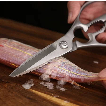 Steel Multifunctional Kitchen Scissors Walnut Scissors Sharp Kitchen Accessories Household Scissors