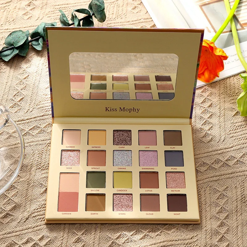 Custom High Quality 20Colors Makeup Eyeshadow Pigmented Oil Painting Scenery Eye Shadow Palette