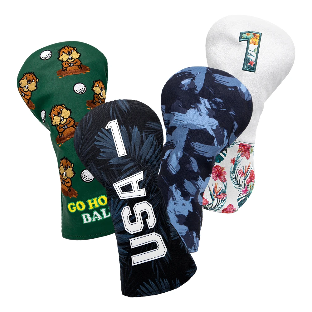 Wholesale Custom Bulk Retail Customized Driver Accessories Plain Golf Head Cover PU Leather Golf Headcover