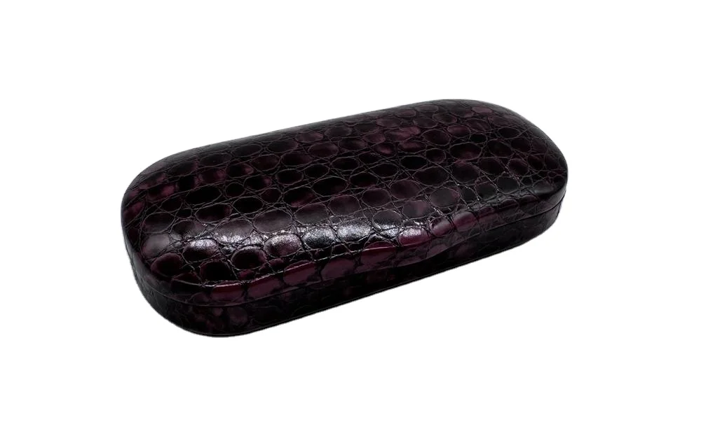 Custom Exquisite Crocodile PU Leather Glasses Case Set Metal Sunglasses Case with Complex Pattern Eyeglasses Cases & Bags