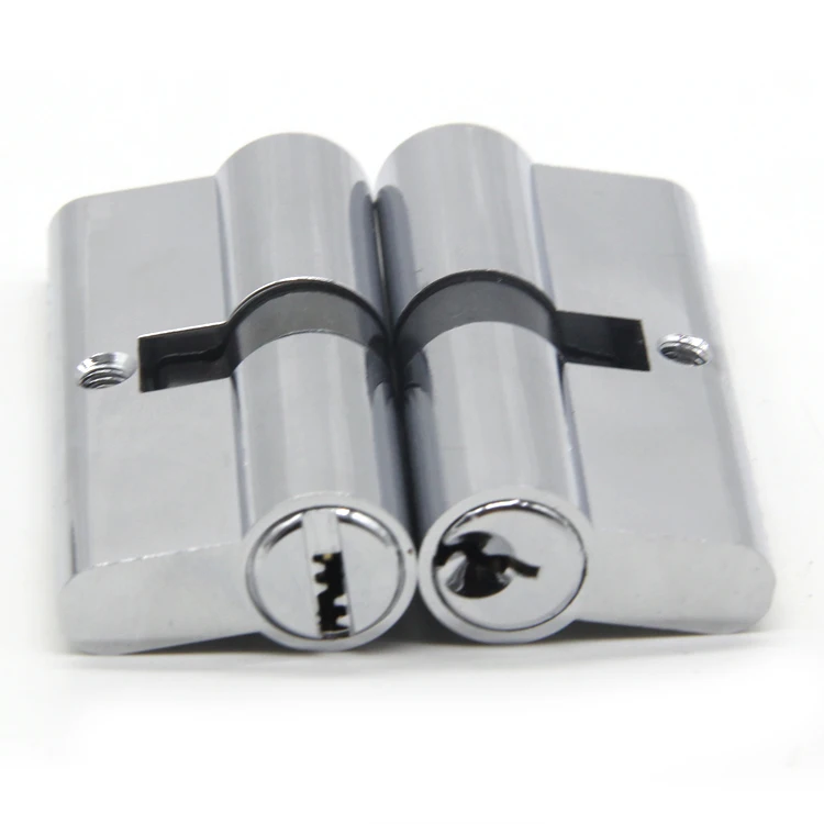 Euro solid brass double open mortise door lock cylinder with computer key