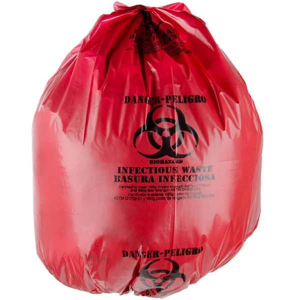 30x50cm Disposable Biohazard Plastic Poly Medical Bag for Hospital waste
