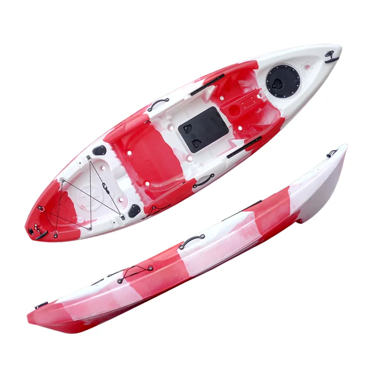 single plastic canoe kayak for fishing with fish finder and rod holder