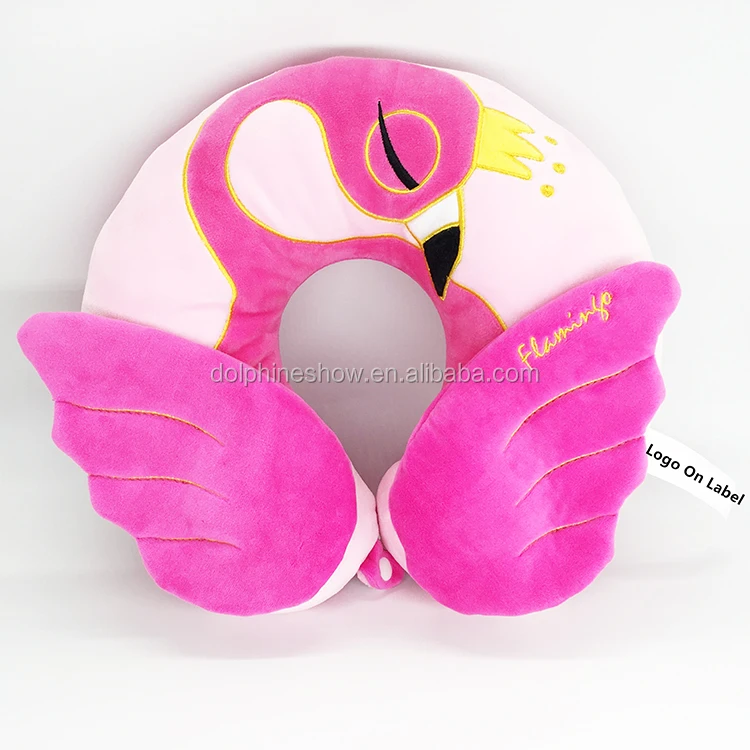 Soft plush red squirrel baby neck pillow fashion promotional u shape funny pillow kids travel neck pillow