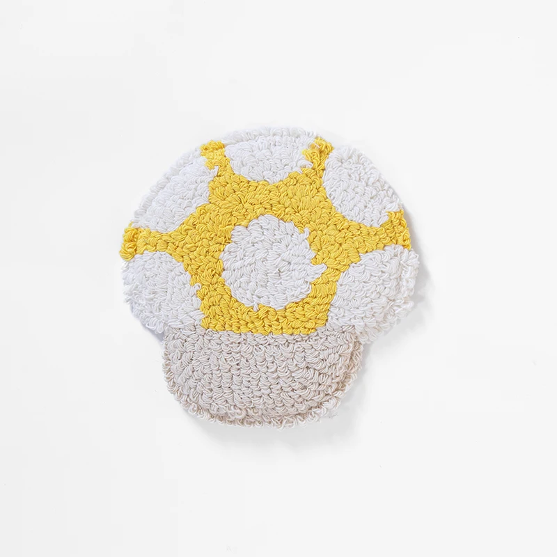 Innermor home decoration Handmade mushroom Gift Tufted Cup Coasters Mini Mug Rug table decor cup mat