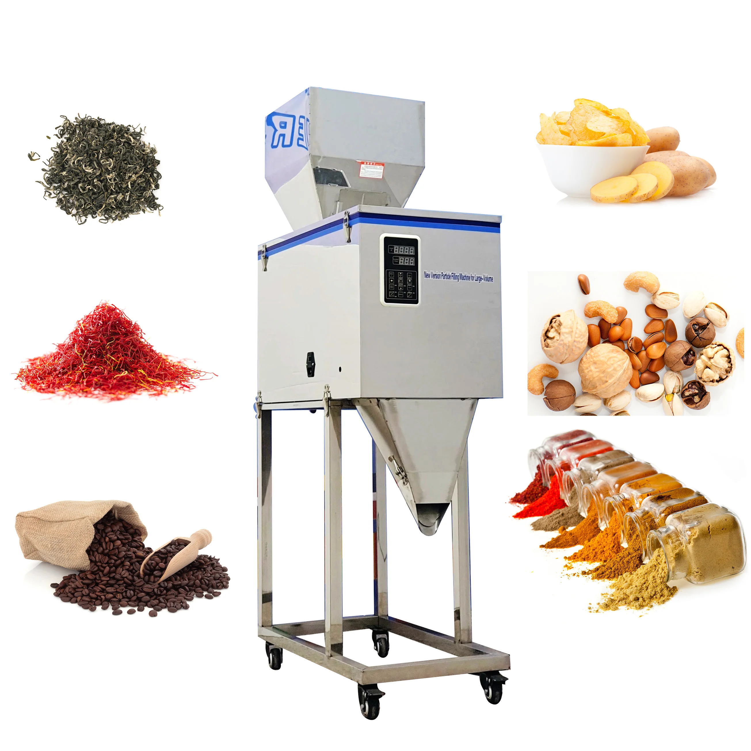 20-5000 Large grain rice packaging machines pharmaceutical wheat flour powder jar kernel weighing filling machine