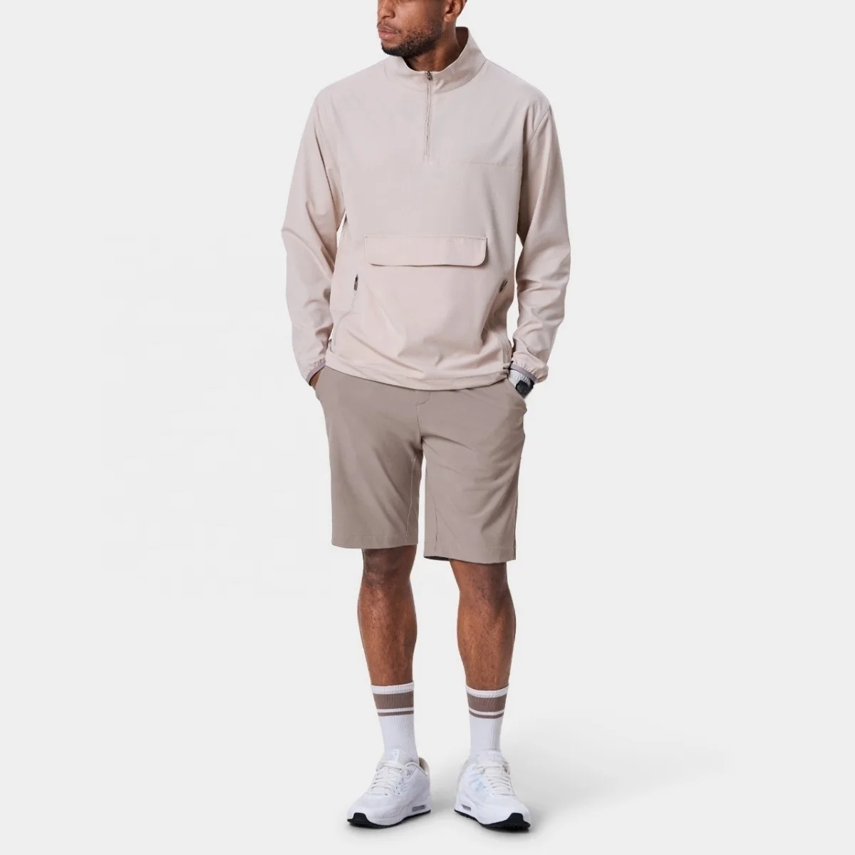 factory customized logo men golf 1/4 half zip stand collar sweatshirt quarter zip pullover golf hoodies