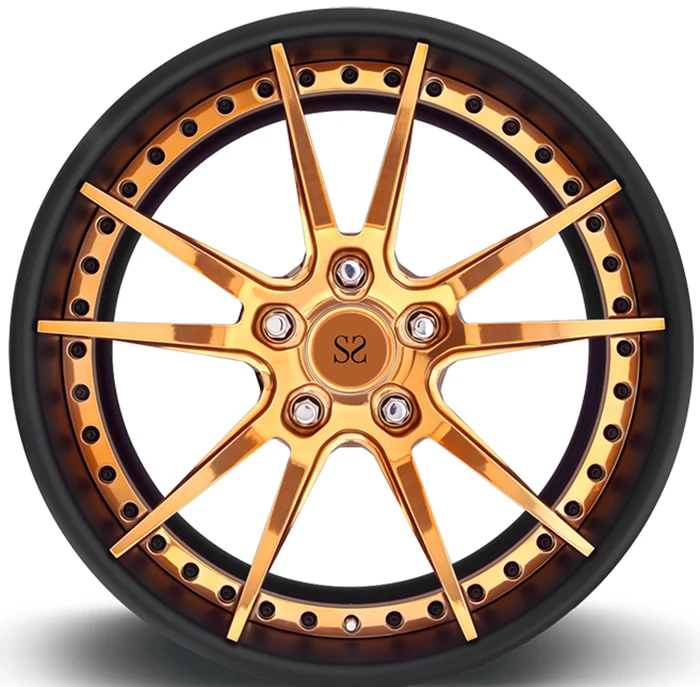 For Chevrolet Camaro New Style Custom  Staggered 20 x 10.5, 20 x 12 2-Piece Black and Polish  Forged Alloy Wheels