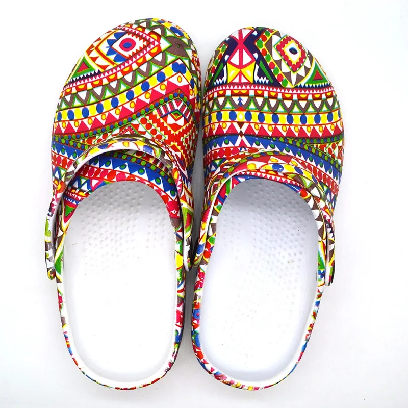 
latest design flower print eva garden clogs for woman 