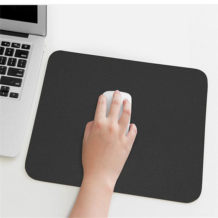 Best Small Size Solid color Waterproof PU Leather Laptop Mouse Mat Office Desktop Protector Mouse Pad For Laptop