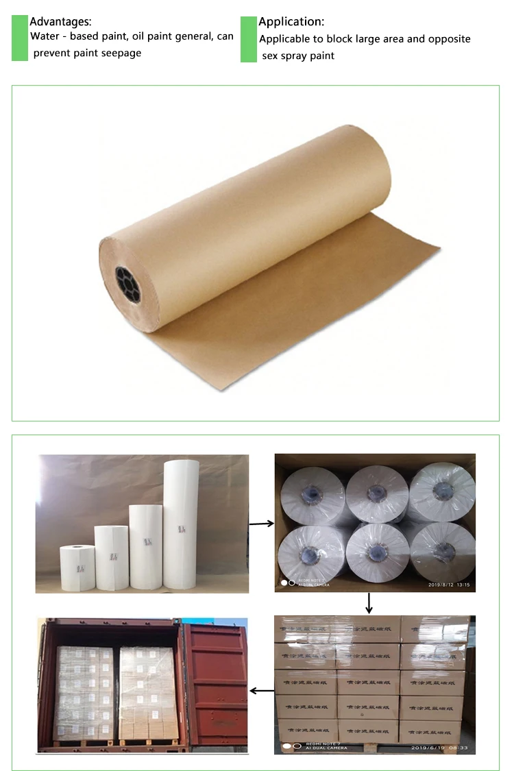 Chinese Factory Competitive Price Self adhesive Pre-taped Kraft Masking Paper for Automotive