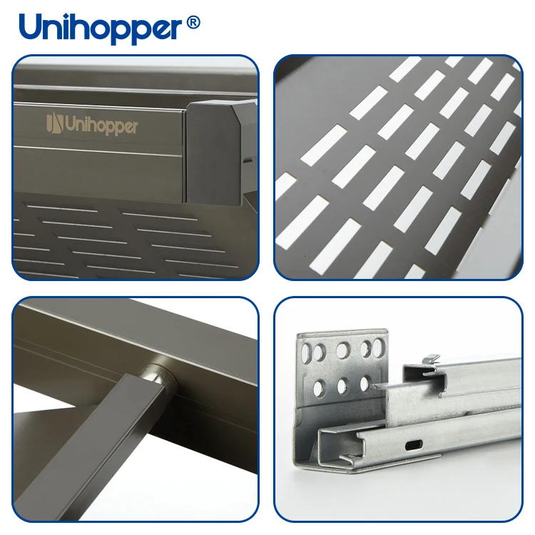 Unihopper Manufacturer High Quality Wardrobe Accessories Adjustable Pull Out Aluminum Shoe Rack for Shoe Cabinet