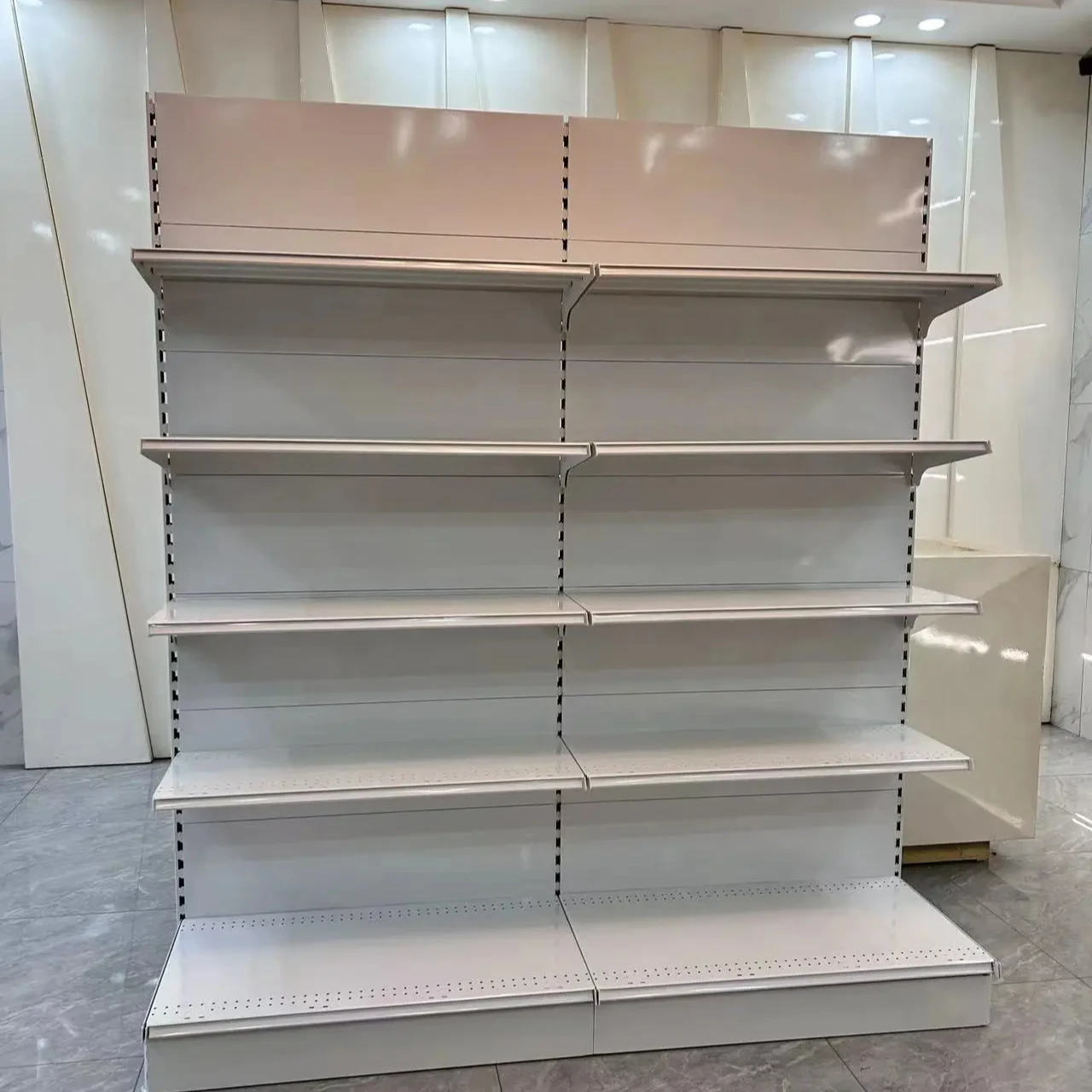 convenience grocery store retail gondola display shelf supermarket shelves