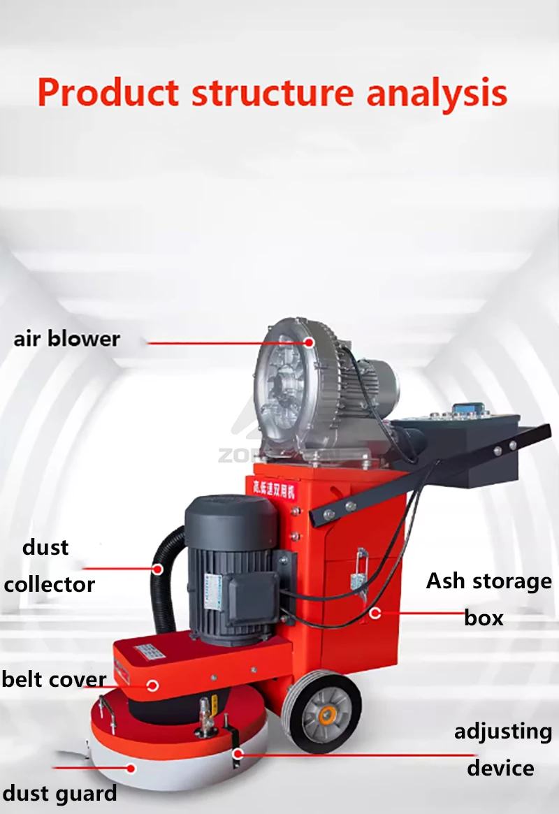 Concrete Floor Tile Machine Dust Absorption Grinding Machine Epoxy Leveling and Sanding Machine