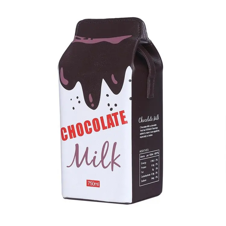 Female Drink Box Bag Women Shoulder Bags Lovely Milk Cartoon Printing Cute Pink Purse Funny Bag
