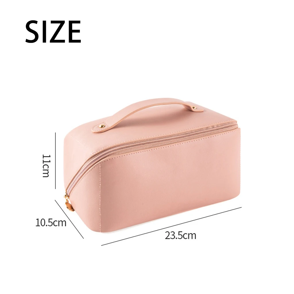 Custom PU Leather Cosmetic Bag Spacious Makeup Organizer Square Pillow Cosmetic Bag Travel Storage Toilet Wash Bag With Zipper