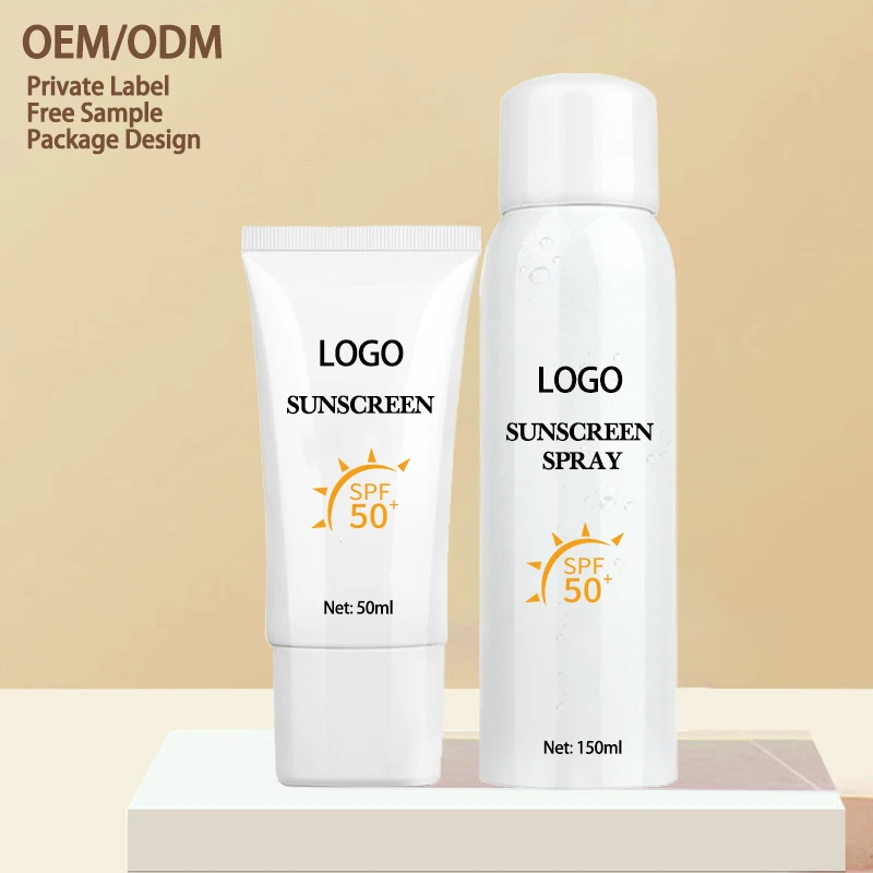 Private Custom Logo Facial Sunscreen Spf 50  Skin Whitening Sunblock Moisturizing Sun Protection Face Lotion  Cream Sunscreen