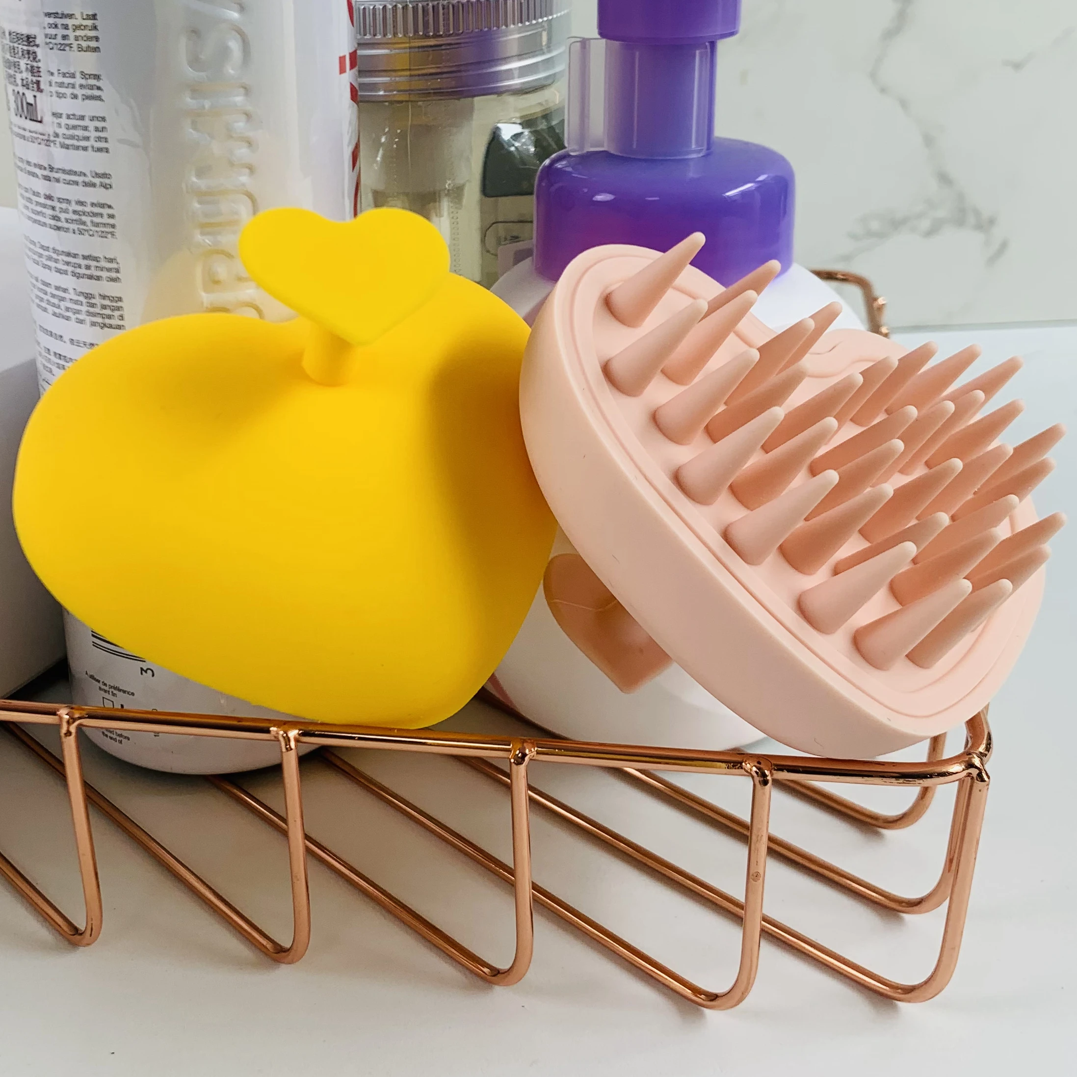 100% Food Grade Silicone Manual Scalp Brush Hand Massager Tools Comb