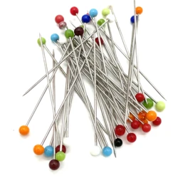 Factory Wholesale High Quality 40 Pcs Color mixing sewing needle Oval Storage Box Glass Head Pins