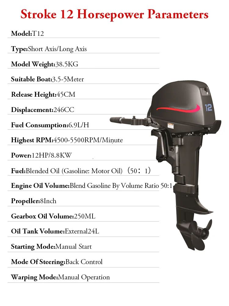 High Quality 15HP 18HP 30HP 40HP 60HP 85HP Inflatable Fishing Motor Outboard Boat Engine