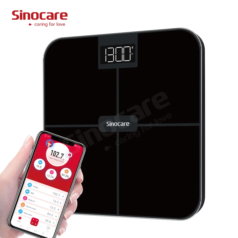 Sinocare Electronic Digital Weighing Scale Wireless Scales Weighing Electronic Smart Bathroom Scale