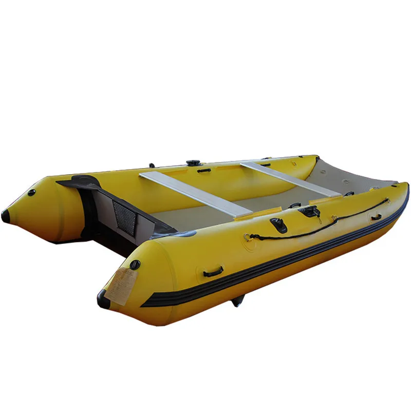 11feet small PVC catamaran boat fast boat for fishing Yellow