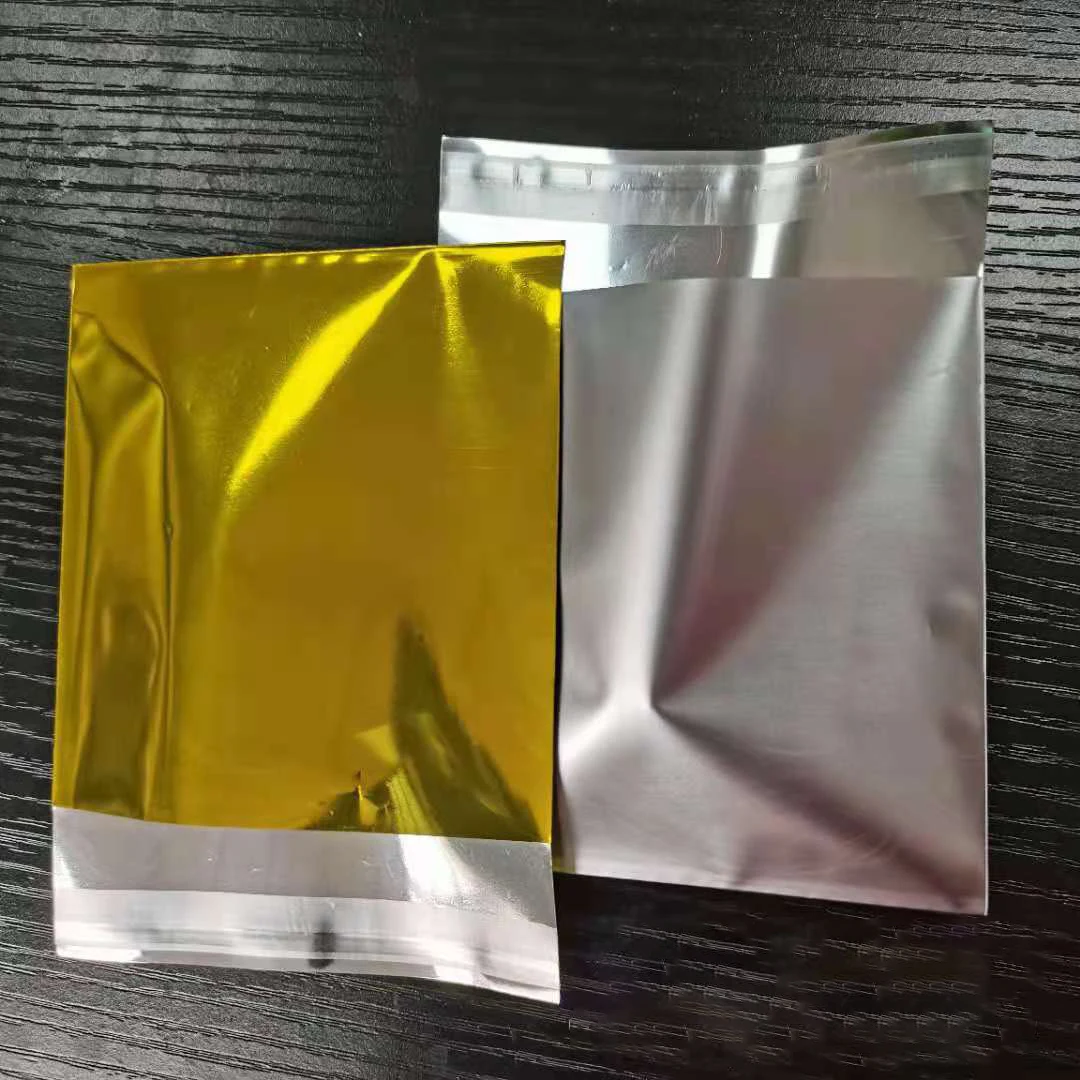 Self-sealing Packaging Bright Silver Film Custom Double-sided Self Adhesive Seal Aluminum Foil Bag