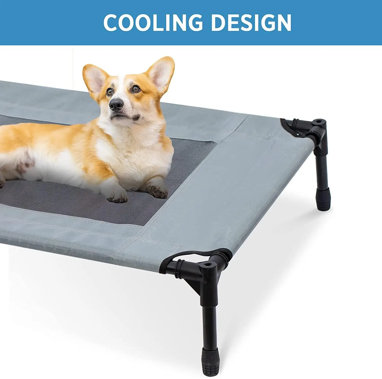 Outdoor Dog Cot Removable Canopy Elevated Dog Bed with Canopy Shade Portable Raised Pet Cot Cooling Bed Solid Bed Nest 500pcs