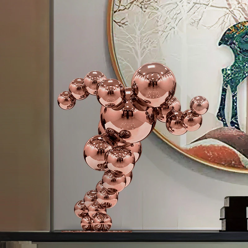 Modern High Quality Christmas Gift Mirror Effect Metal Stainless Steel Art Crafts In Living Room