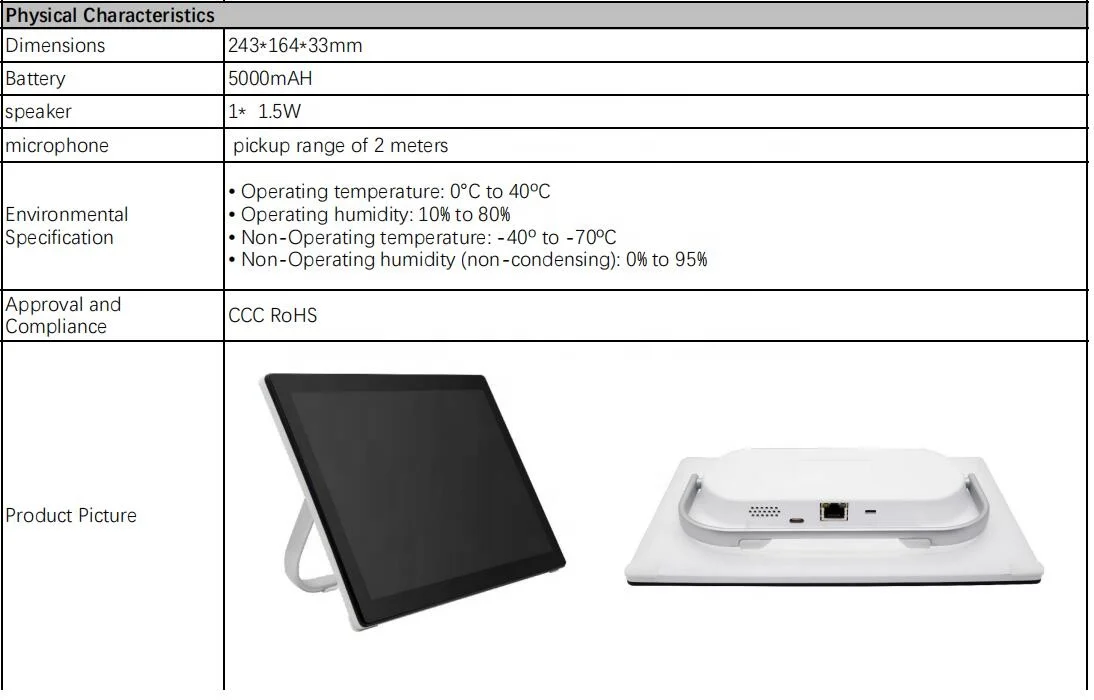 Rocware Android 10 1 дюймов сенсорный экран интеллигентая (ый) контроля конференции планшет для видео конференц-системы на солнечной батарее с USB IP