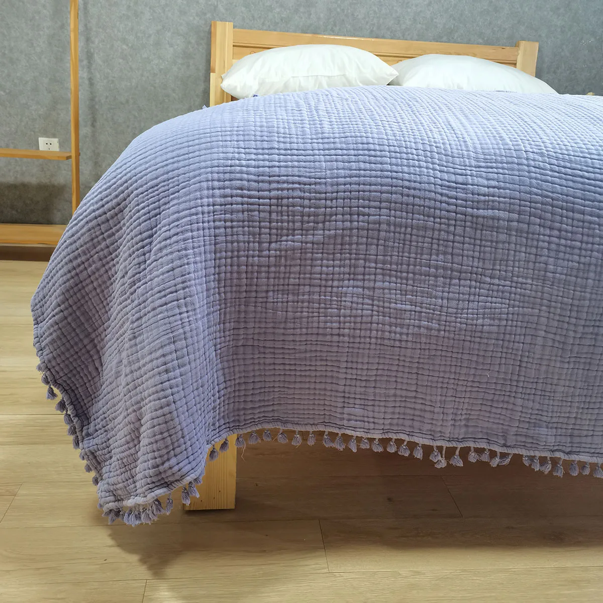 Promotion wholesale 100% Cotton gauze 4 layers 6 layers 8 layers customize stonewashed colors muslin throws blankets