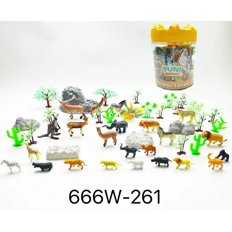 Mini plastic wild animal toys  simulation animal toys set cheap pvc plastic  wild animal toys